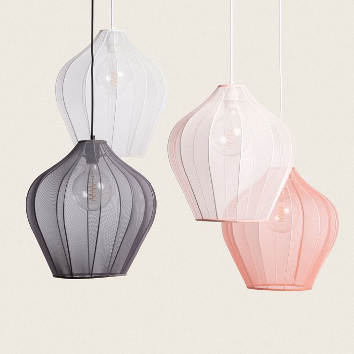Suspension Métal et Tissu Ø400 mm Yara Blanc