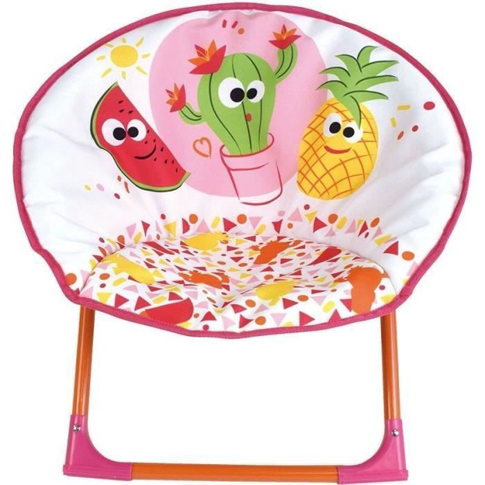 Silla plegable con forma de luna de fruta de Fun House Fruity para niños. Dimensiones: 47 x 54 x 42 cm (alto x largo x profundidad).