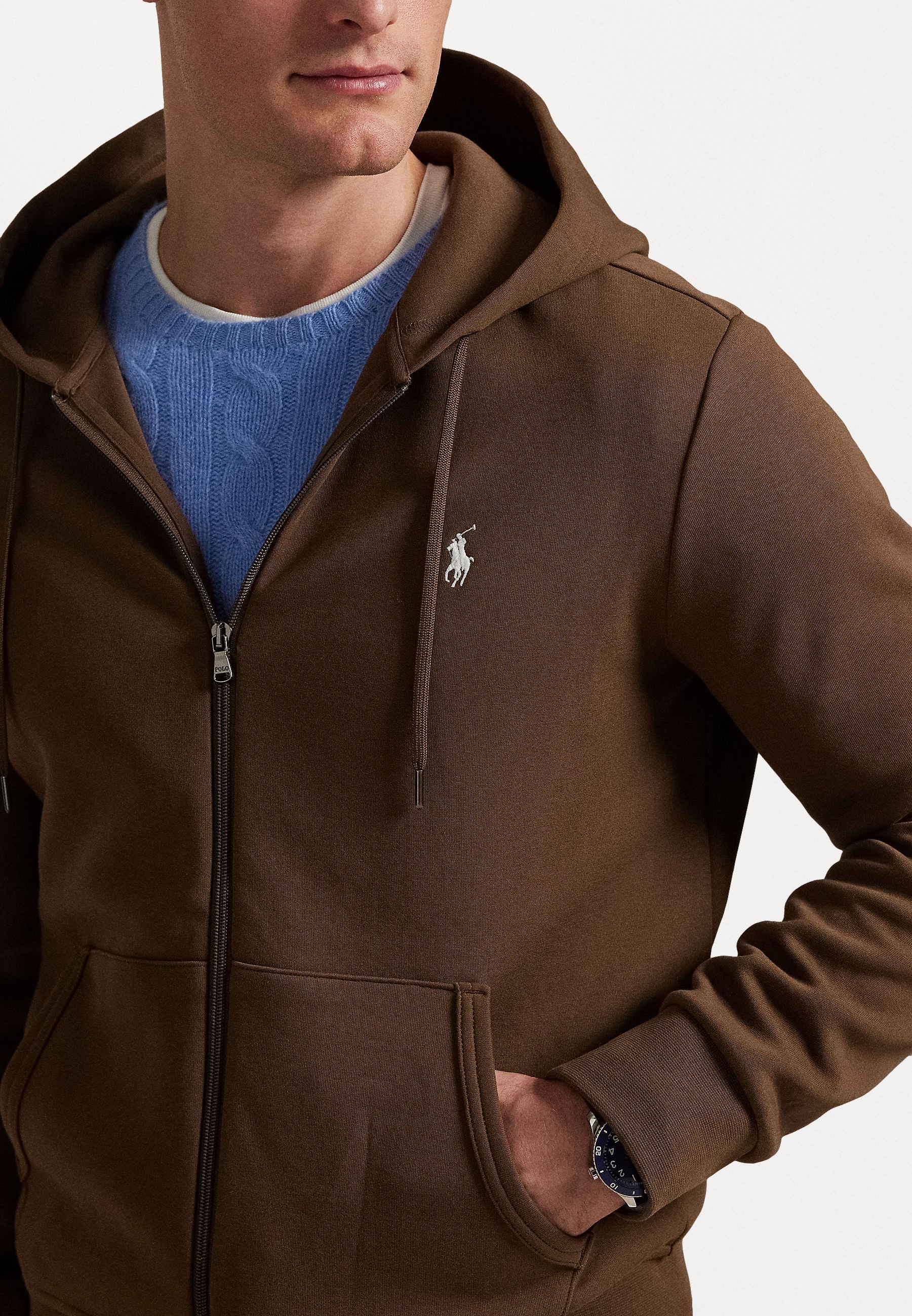 Sweat à capuche zippé Polo Ralph Lauren - marron