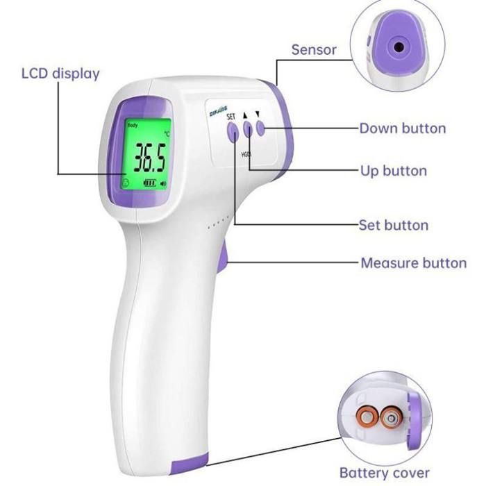 Thermomètre frontal sans contact Thermomètre médical infrarouge blanc THERMOMETRE BEBE