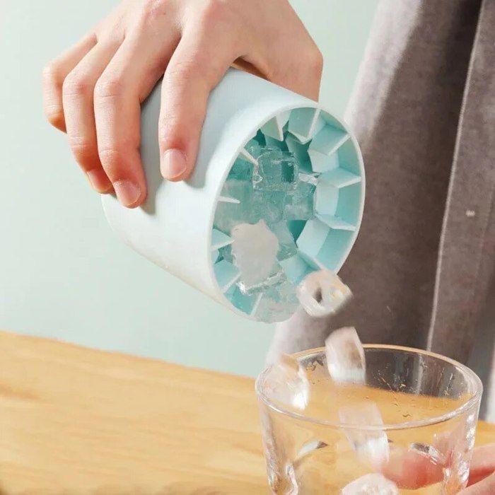 Moule à Glaçons Rond en Silicone – Seau à Glace Créatif Compact pour Réfrigérateur, Bar, Cocktails, Jus et Whisky
