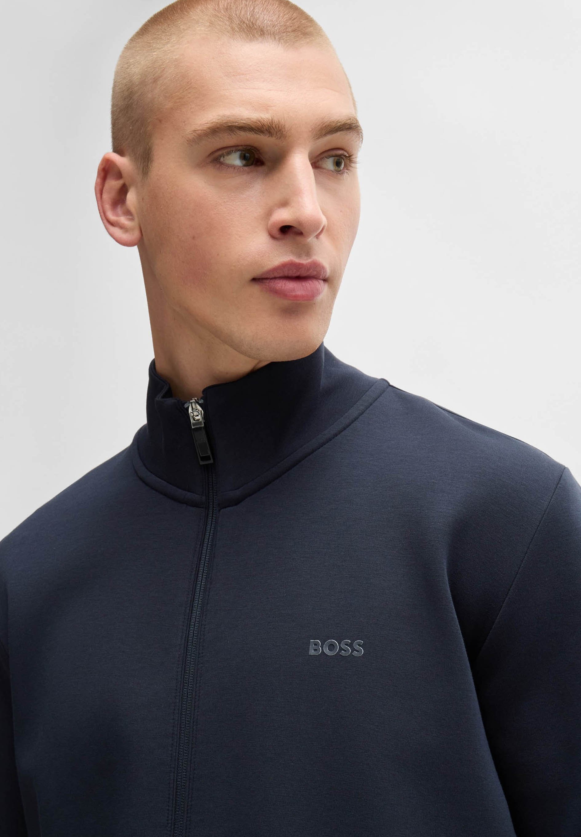 BOSS SKAZ - Sweat-shirt zippé - bleu foncé