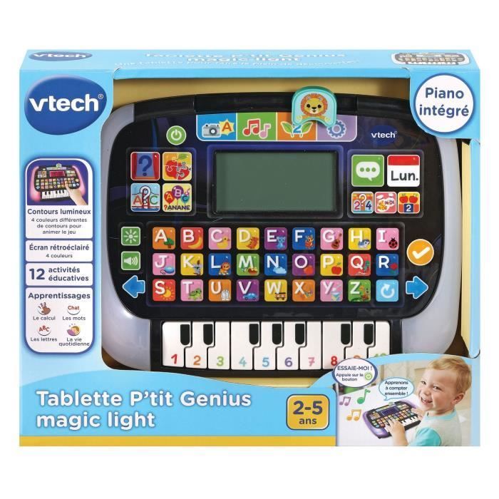 VTECH P'tit Genius Magic Light Pædagogisk Tablet til børn fra 2 år - Sort/Blå - Unisex