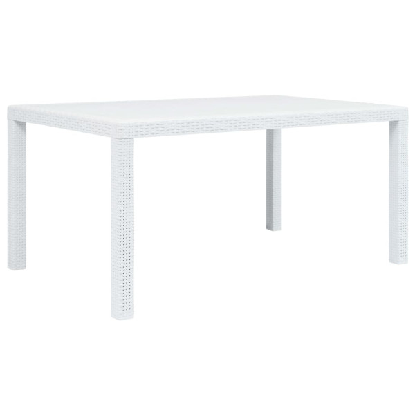Stół ogrodowy Biały 150 x 90 x 72 cm Z tworzywa sztucznego vidaXL