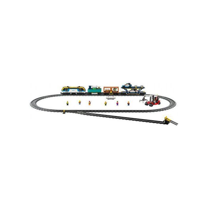 Set Lego 60336 Train de marchandises Telecommande, inclus 33 rails et accessoires - Circuit + Carte Tigre - Jeu construction