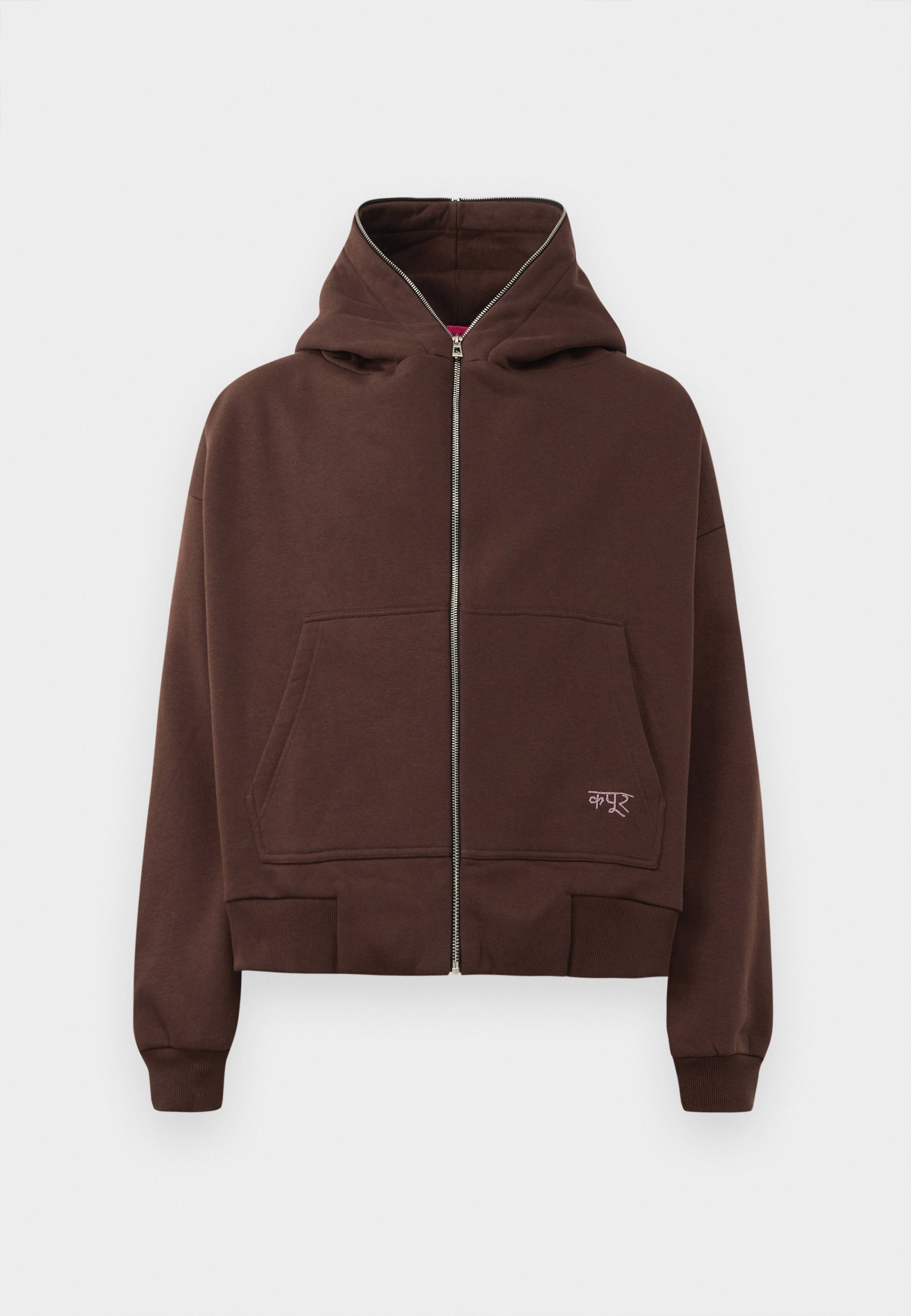 Dhruv Kapoor BRUSHED HOODIE - Sweatshirt mit Reißverschluss - braun