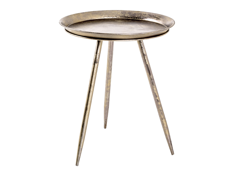Stolik okrągły Itea 2 44 cm metalowy złoty