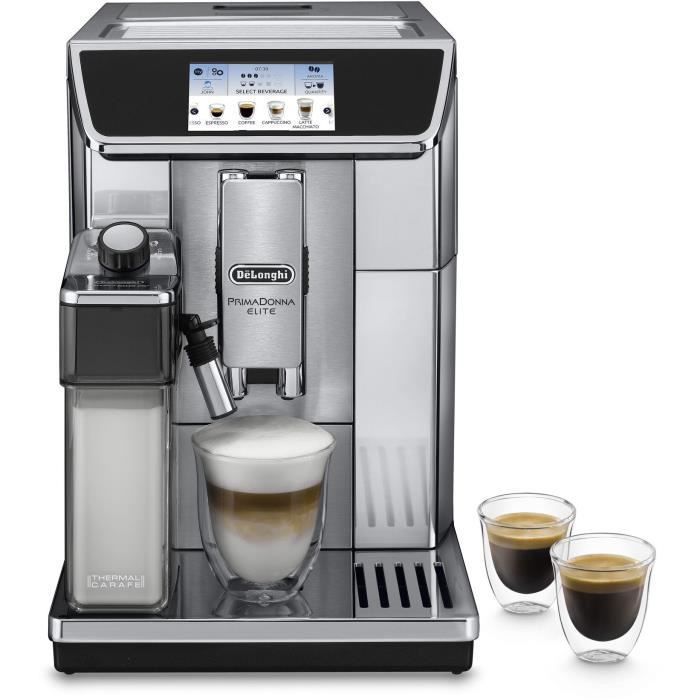 Cafetera espresso De'Longhi Primadonna Elite con molinillo - ECAM650.75.MS - 21 recetas - Acero inoxidable