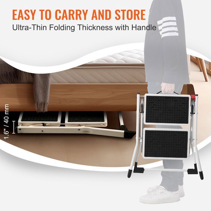 Escabeau - DUOKU - WK2031 - Capacité 150 kg - Pliable - Large Pédale Antidérapante