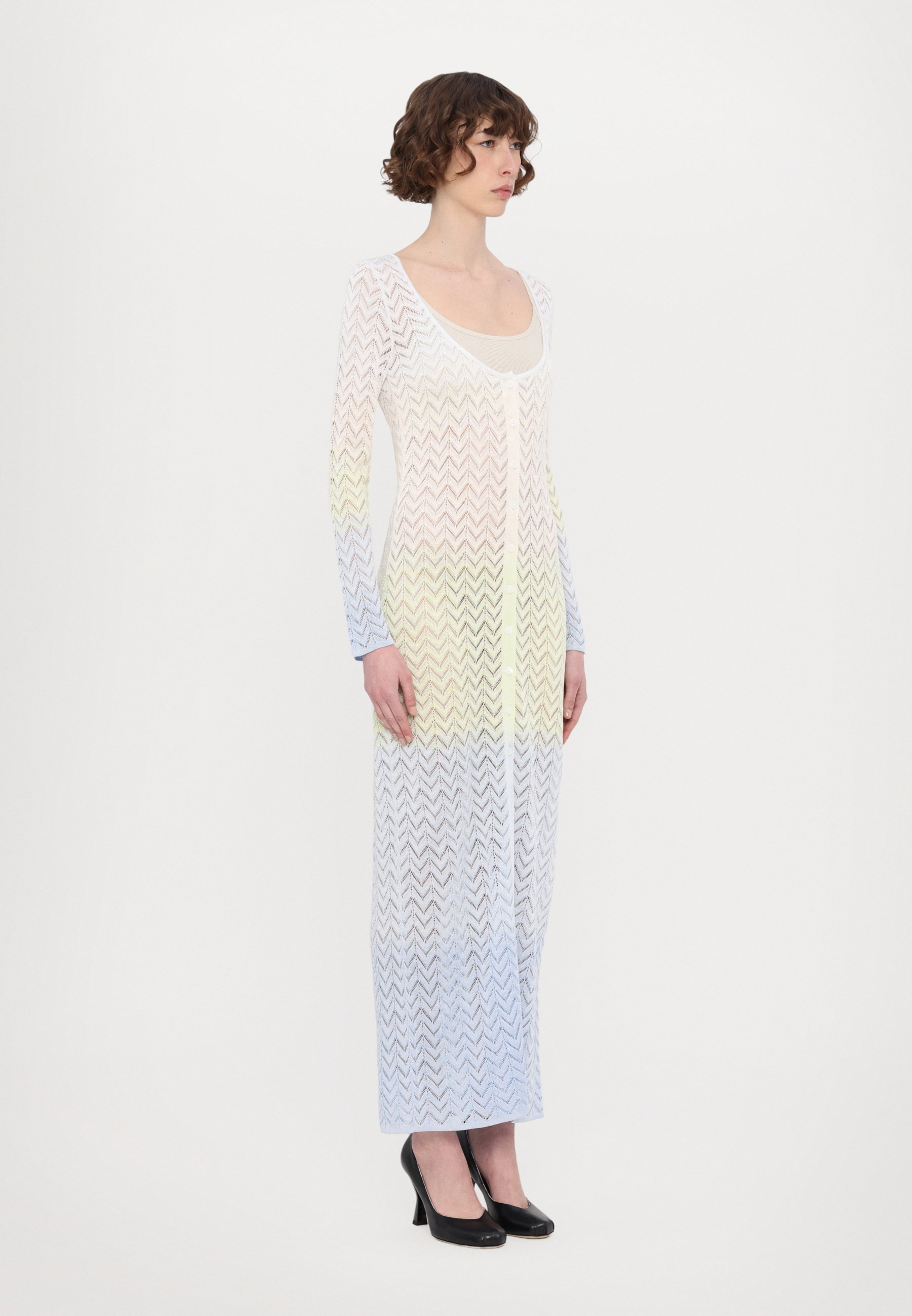 Abito maglione Missoni - azzurro chiaro/verde lime/crema