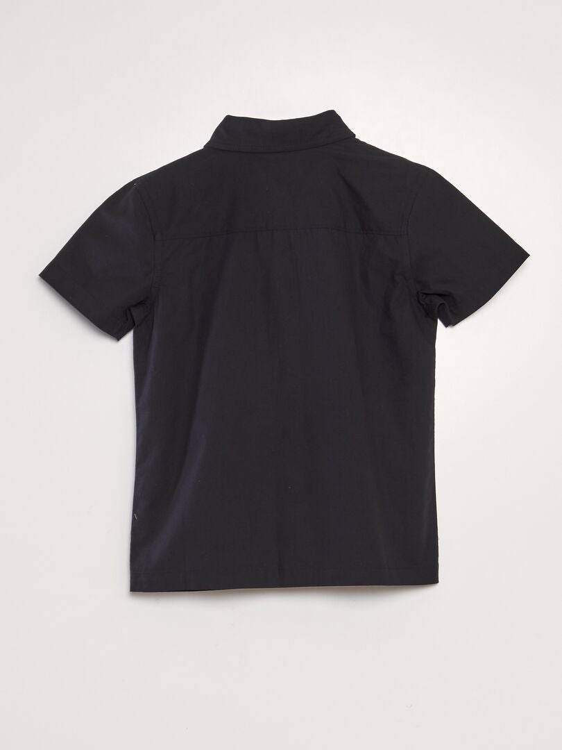 Effen shirt met korte mouwen - zwart
