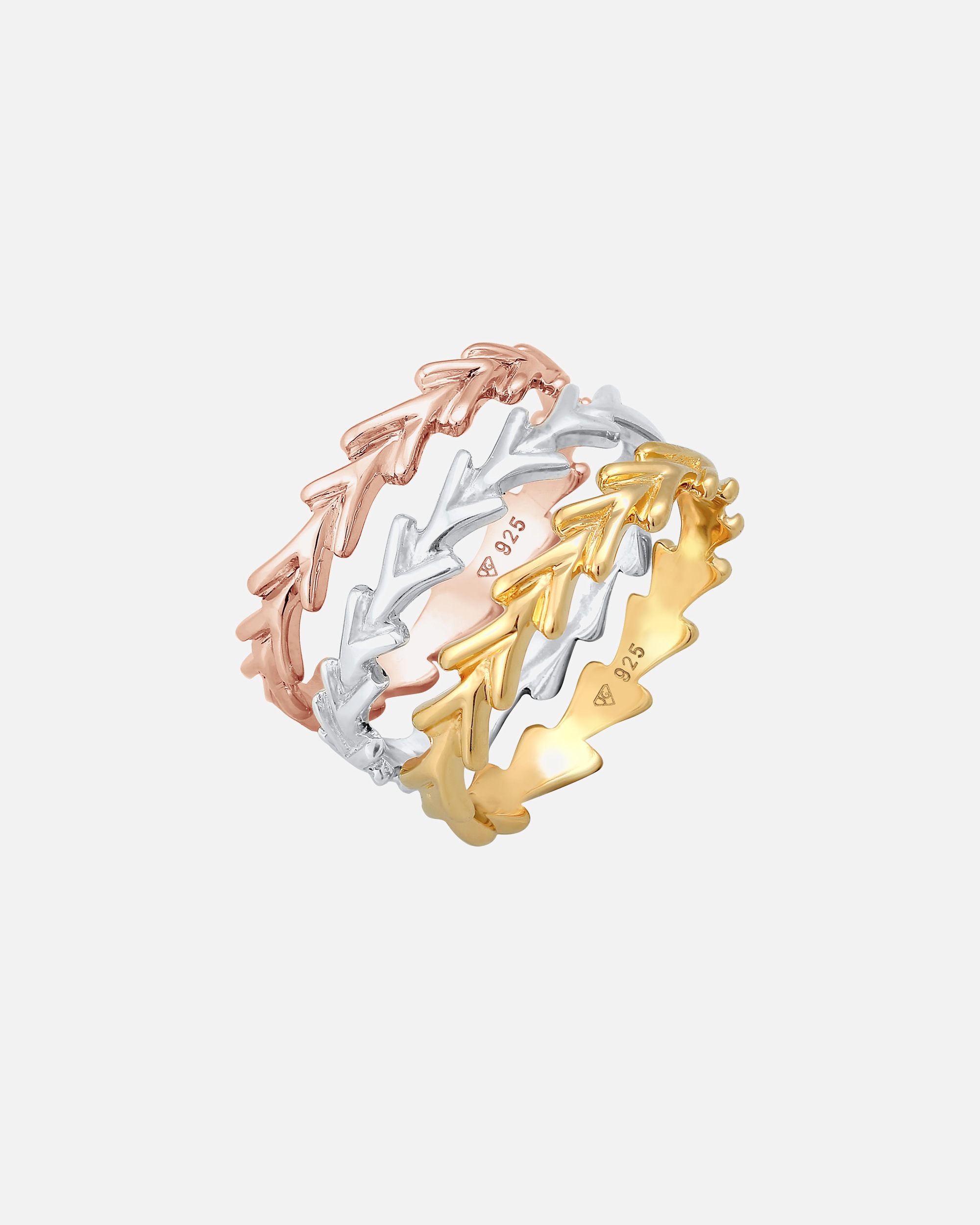 Elli Femmes pile tricolore Set de 3 en argent sterling 925