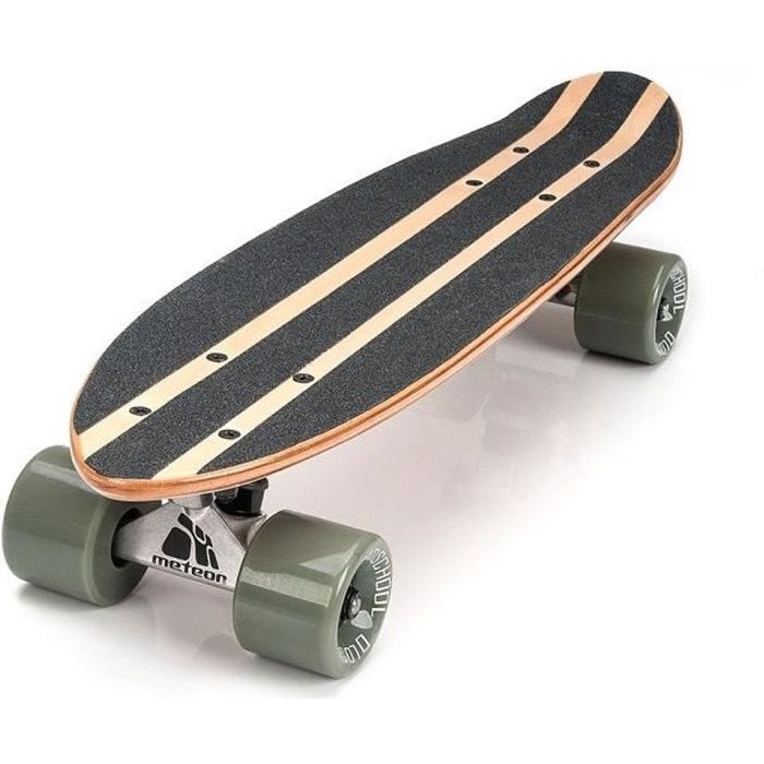 Skateboard Cruiser Mini Vintage en Bois Érable Canadien - METEOR - 57cm