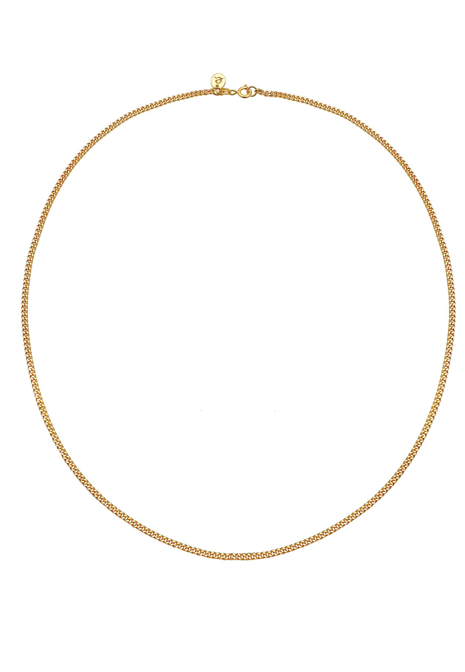 Elli PREMIUM Femmes Curb Chain Minimal Basic Trend Blogger en argent sterling 925 plaqué or