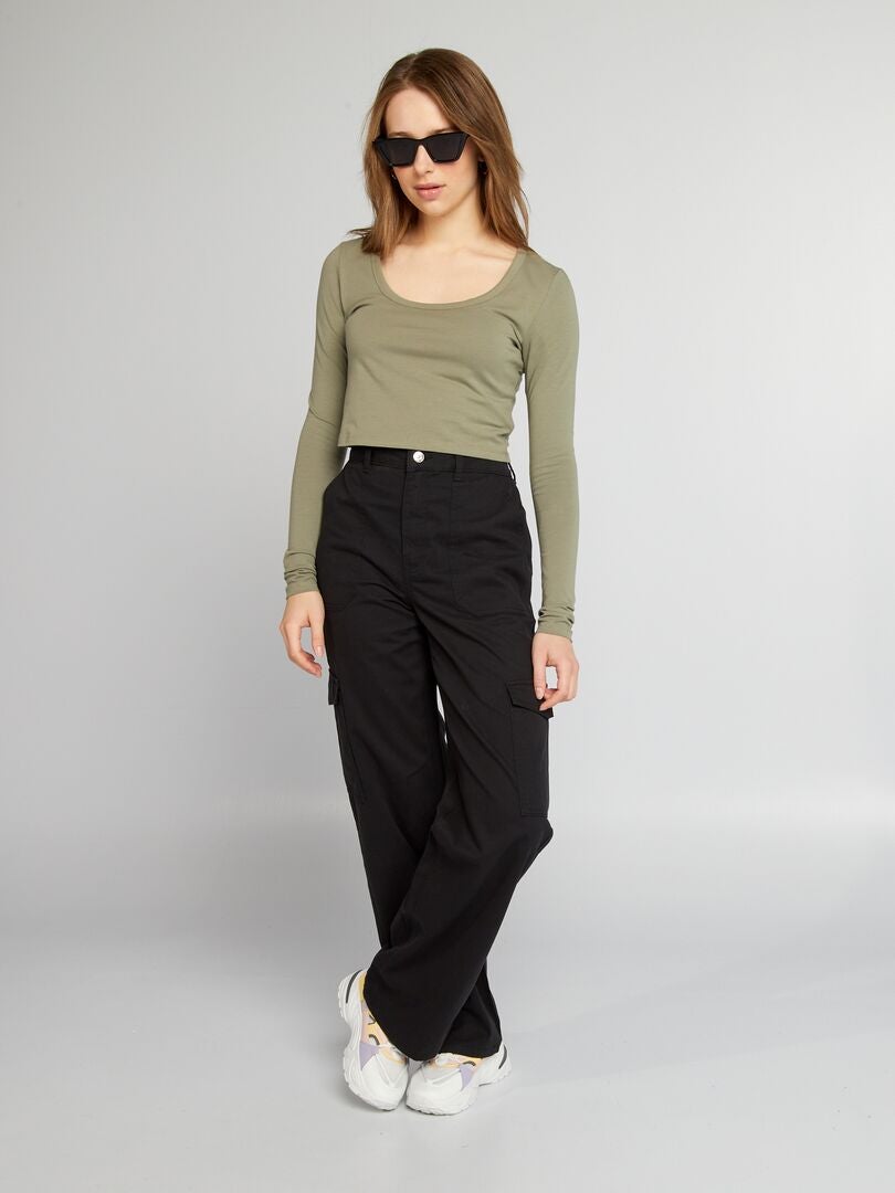 Broek met meerdere zakken - zwart