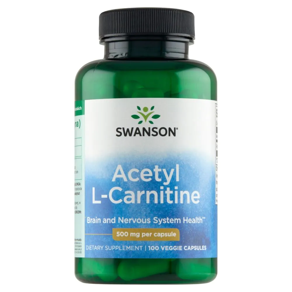 Swanson ALC Acetyl L-Karnityna 500 mg, Kapsułki