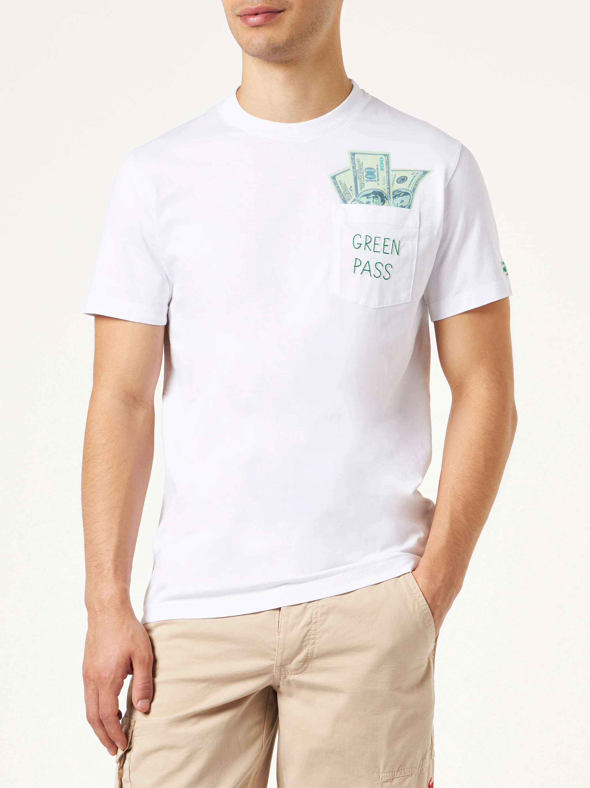 Camiseta de algodón con estampado Pass Verde