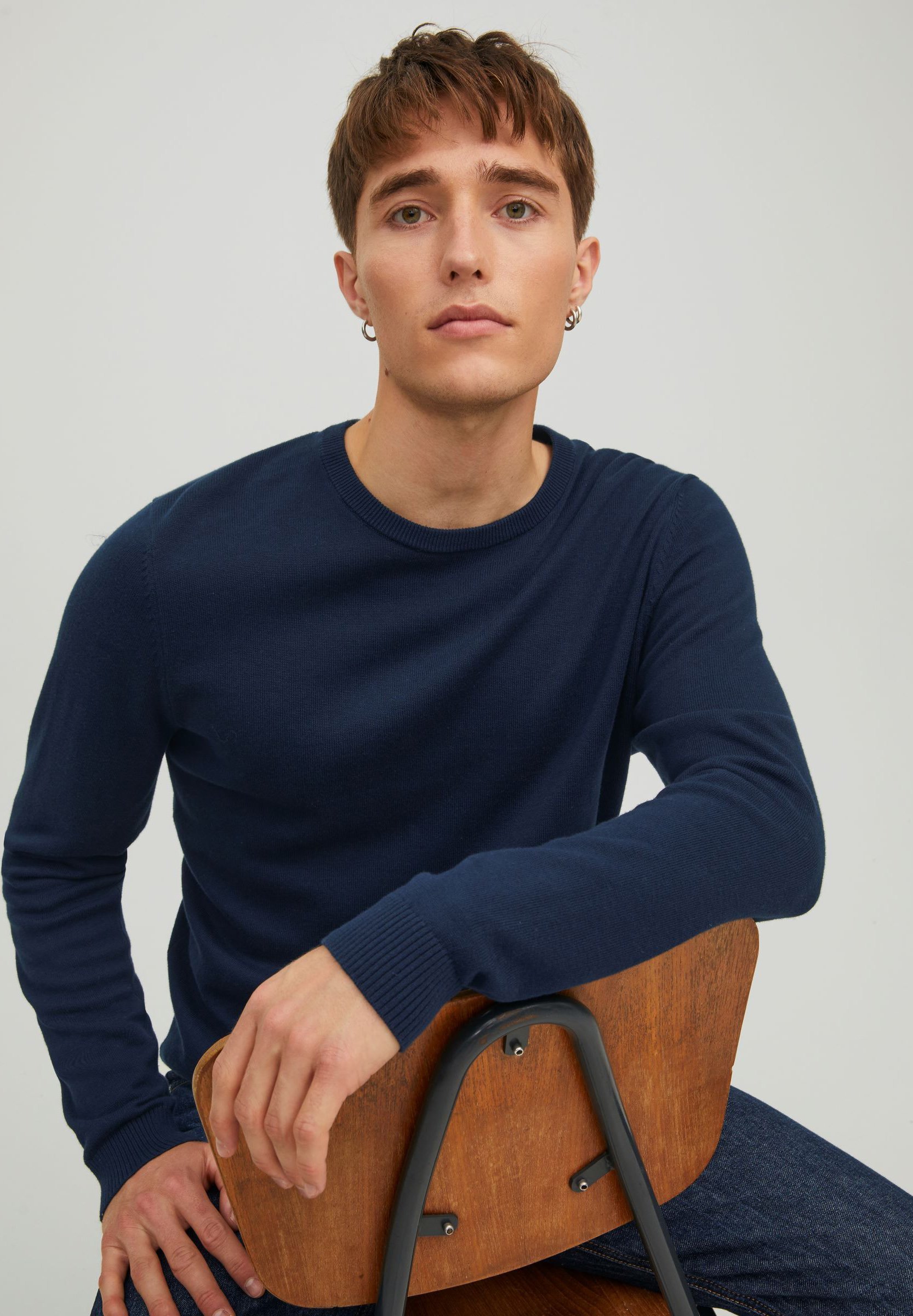 Jack & Jones JJEBASIC CREW NECK NOOS - Pullover - marineblauer Blazer