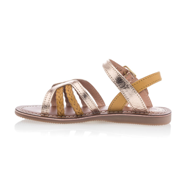 Sandalias amarillas para niña / Zapatos de punta abierta