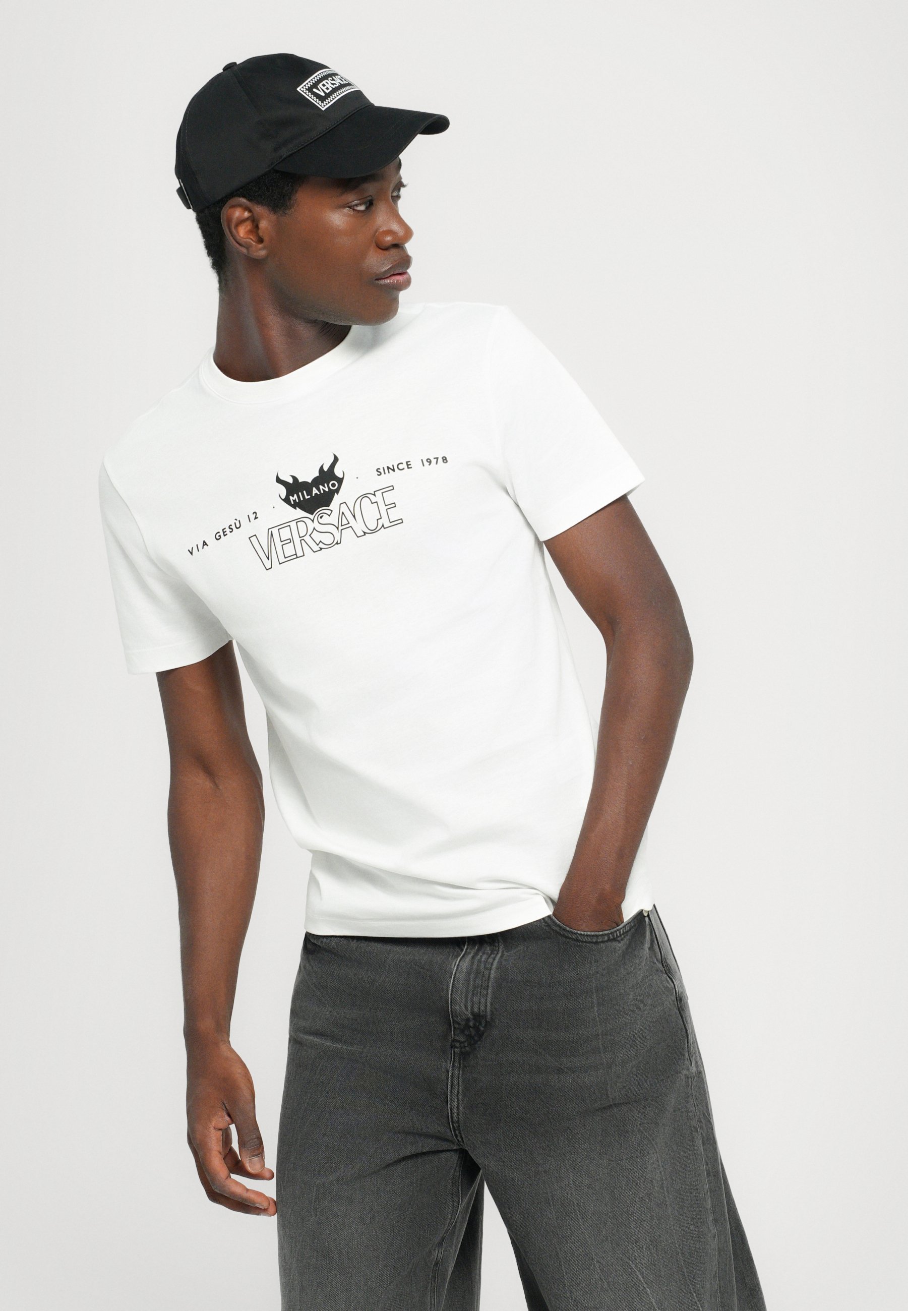Versace COMPACT LOGO - T-shirt met print - wit