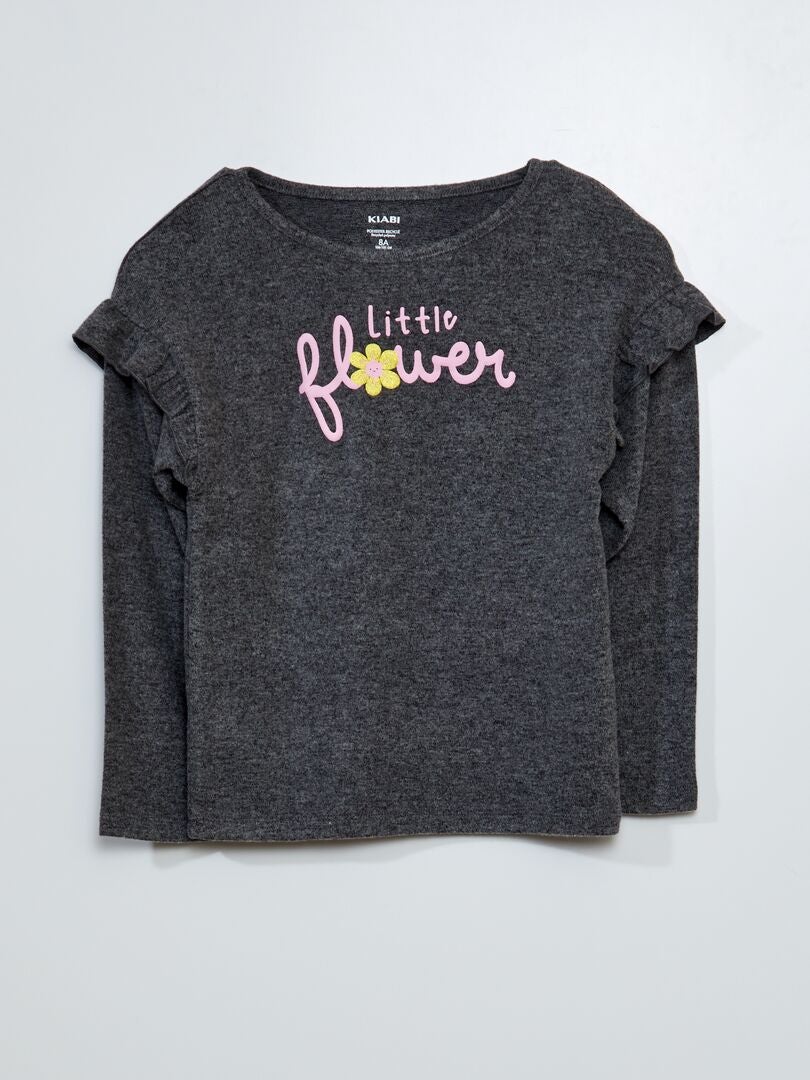 Camiseta de punto suave - NEGRA