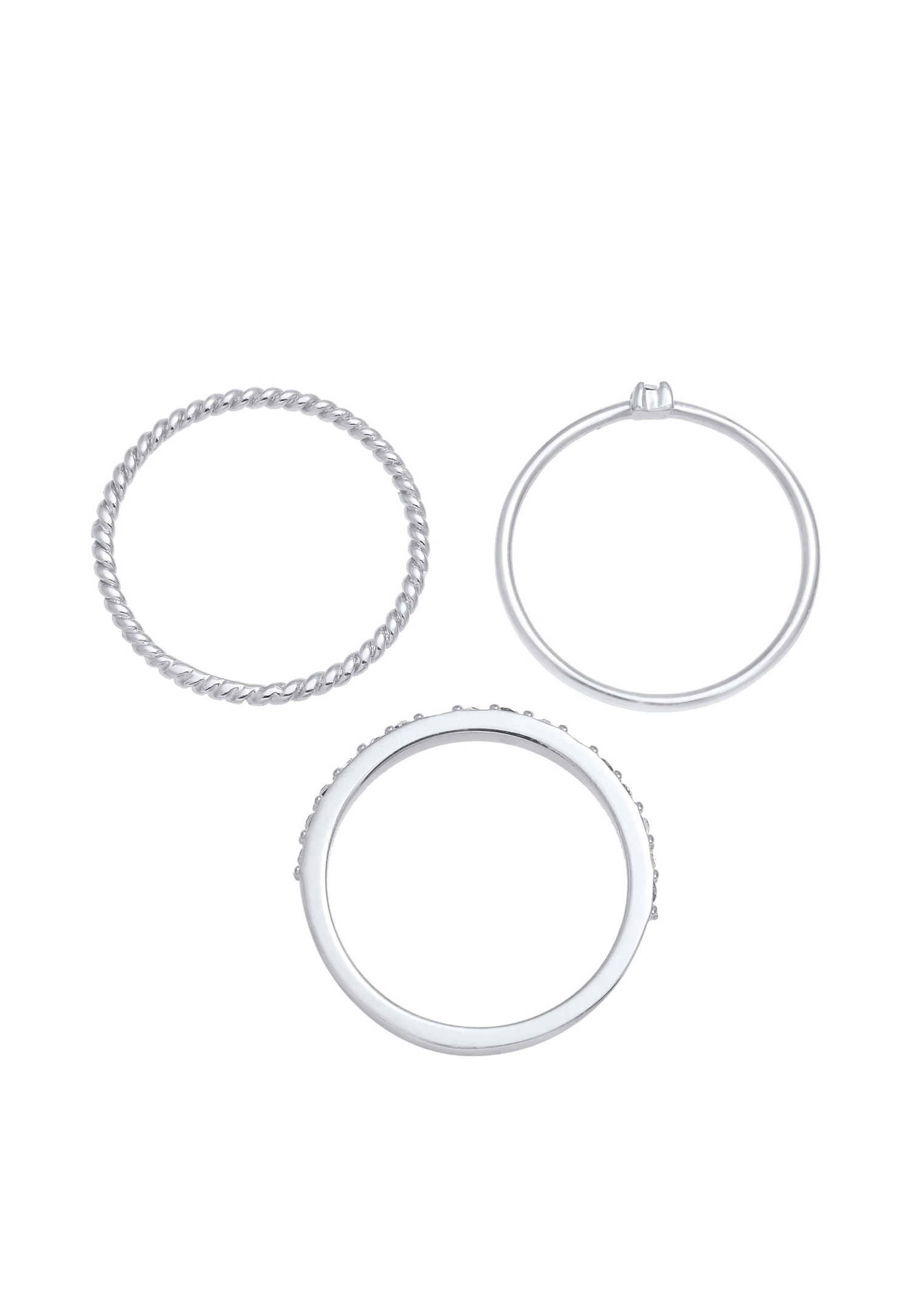 Elli Femmes Pile Élégante Festif Look des Couches avec Cristaux en Argent Sterling 925