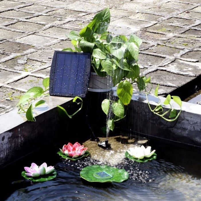 Pompe à eau solaire sans brosse pour bassin Pompe à eau solaire pour fontaine avec panneau solaire 9V 2.5W 200L / H.
