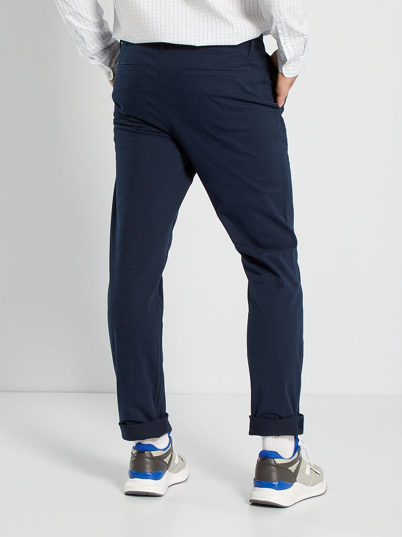Calça chino slim tamanho L38 +195 cm - azul