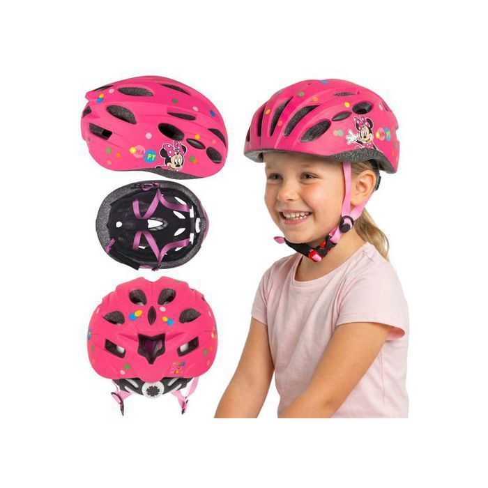 DISNEY Minnie Mouse In-Mold Secure cykelhjelm til piger, justerbar 52-56 cm
