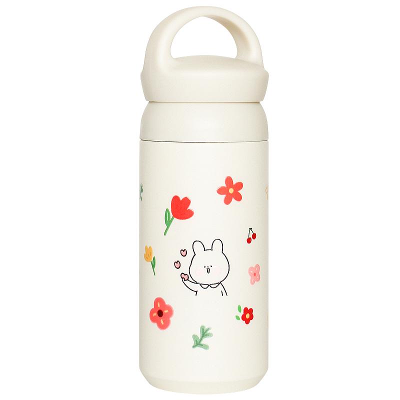 Matowy kubek podróżny do kawy, ceramiczny, ze stali nierdzewnej, z uroczym wieczkiem, spersonalizowany nadruk, porcelanowe filiżanki do herbaty z motywem zwierząt, KK60MK