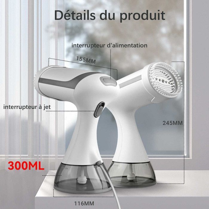Vertical Garment Steamer, 1500W Garment Steamer with 350ml Water Tank, Garment Steamer for Garment Removal