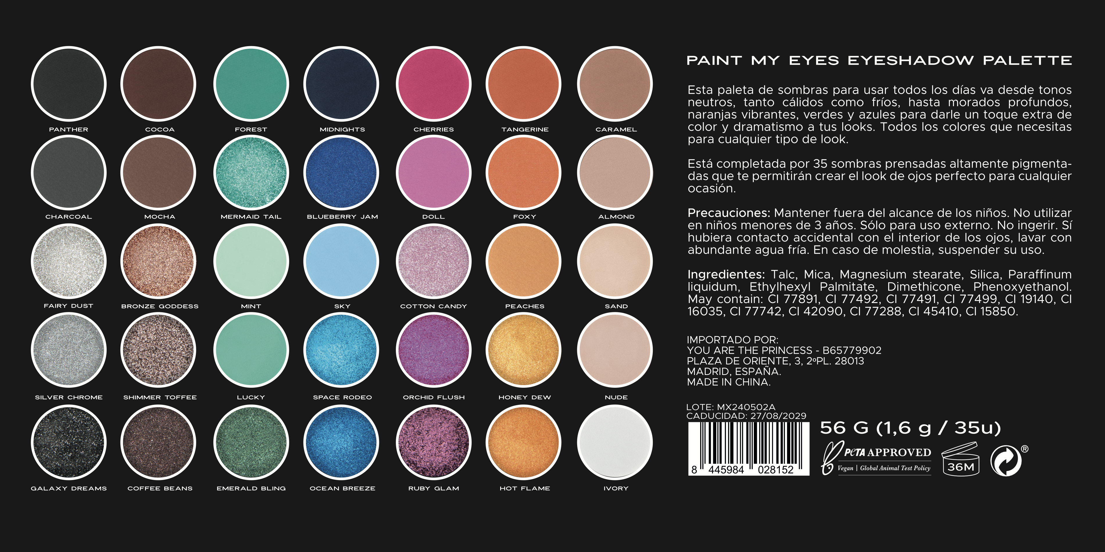 Paleta senčil za oči Paint My Eyes Palete senčil za oči in ličila