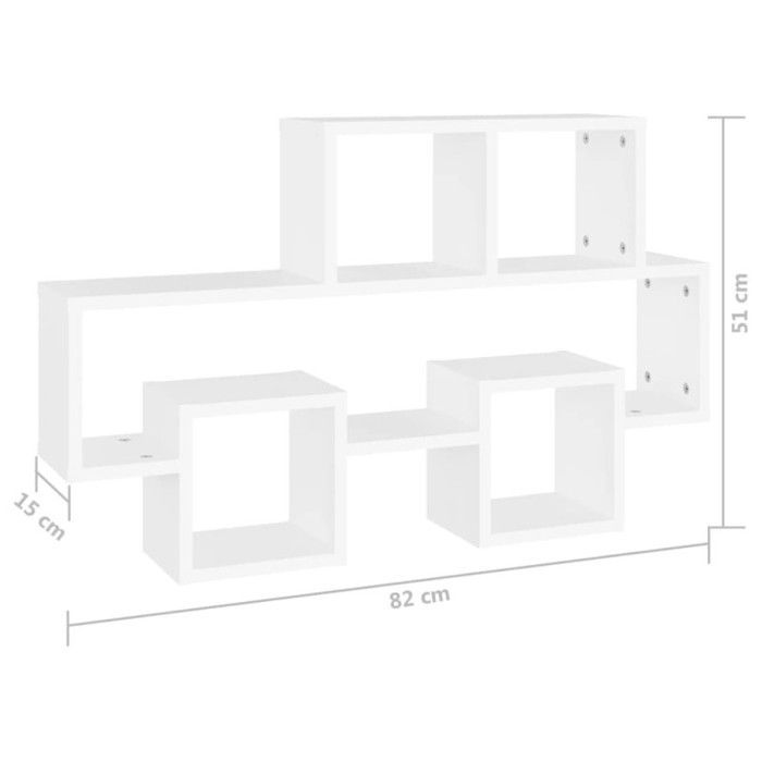 vidaXL Car-Shaped Wall Shelf, White, 82x15x51 cm, Engineered Wood, 807250