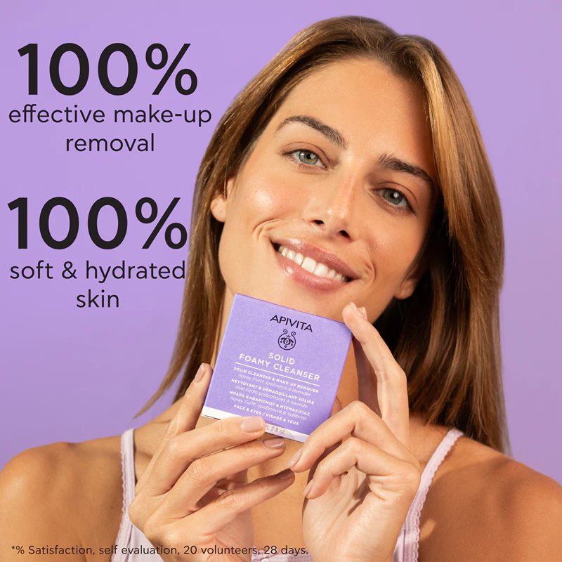 sabonete em barra Apivita Cleansing Solid Foamy Cleanser é um sabonete hidratante para limpeza.