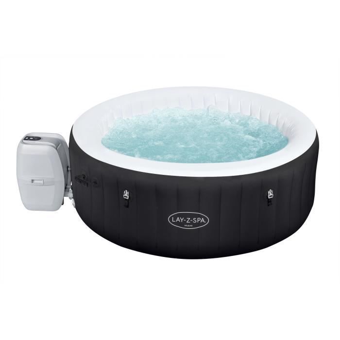 Spa gonflable BESTWAY - Lay-Z-Spa Miami - 120 airjets - 180 x 66 cm - 2 à 4 places - Rond (couverture, cartouche, diffuseur)