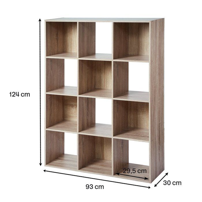 COMPO Meuble de rangement 12 cases - Bois clair - Contemporain - L92 cm