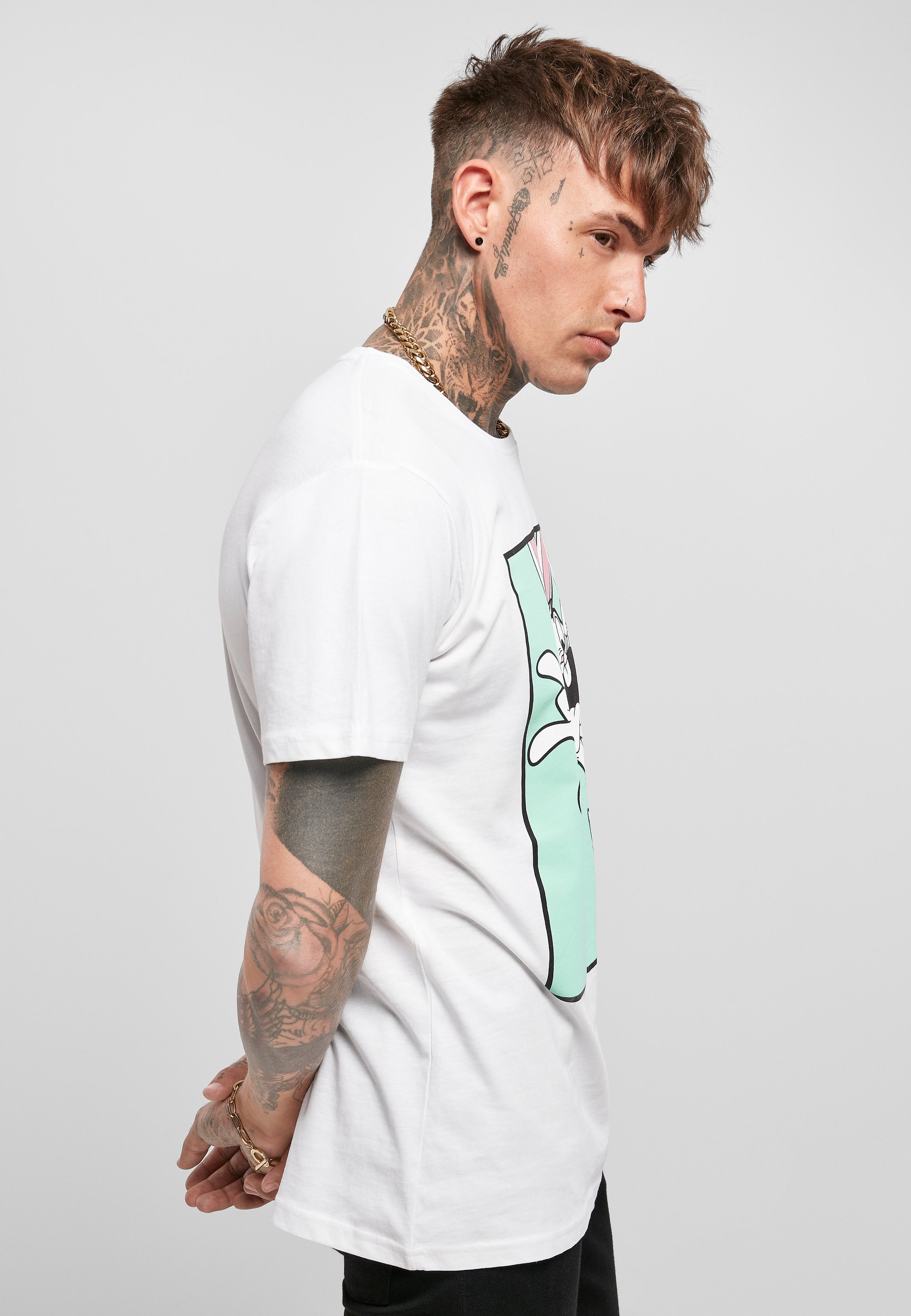 Maglietta Mister Tee LOONEY TUNES BUGS BUNNY FUNNY FACE - Stampa bianca