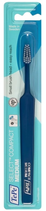 Brosse à dents compacte TEPe Select de taille moyenne avec petite tête