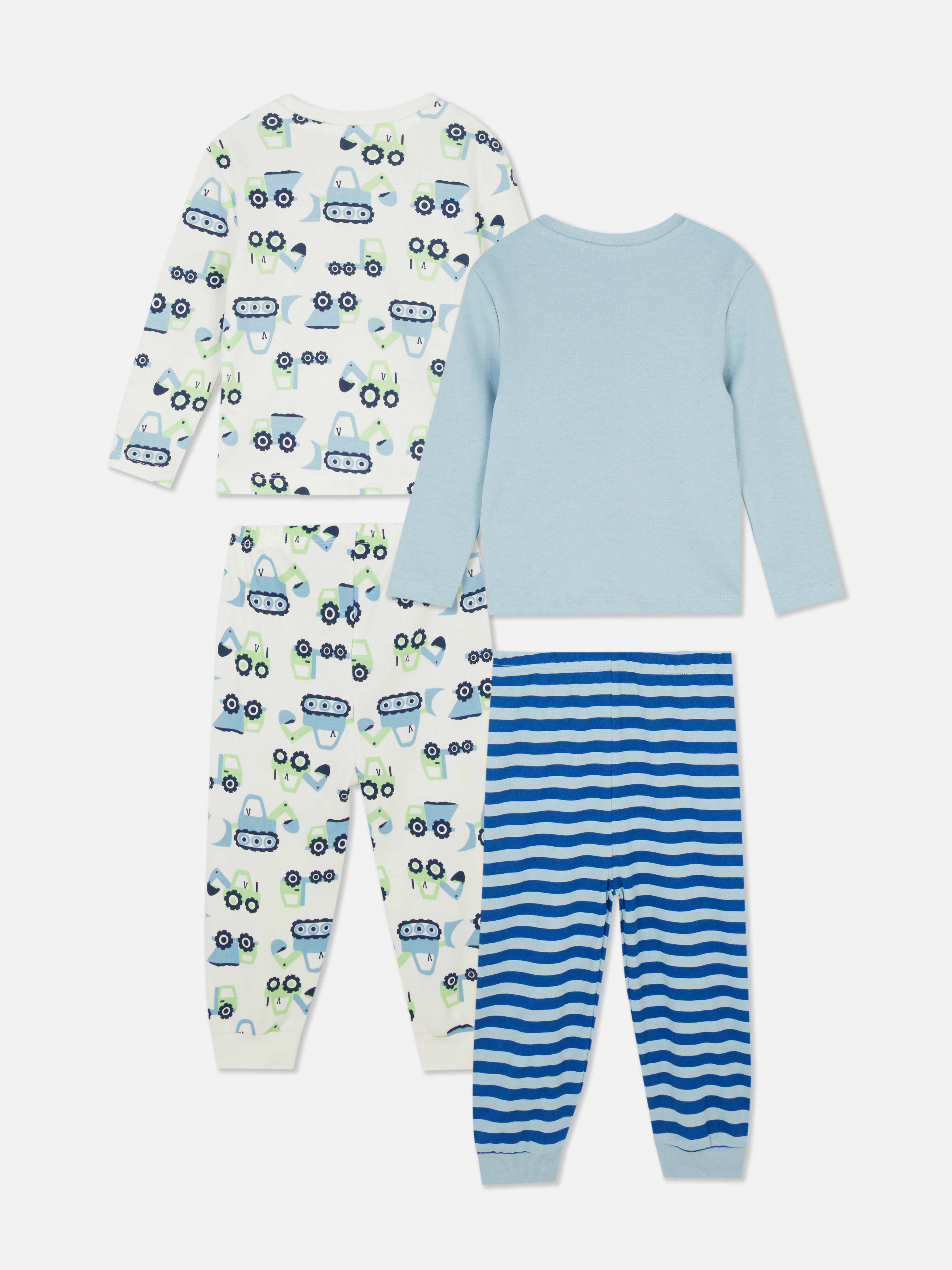 Pijamale cu mânecă lungă, model mixt, set de 2 pijamale cu top cu mânecă lungă și pantaloni cu manșete