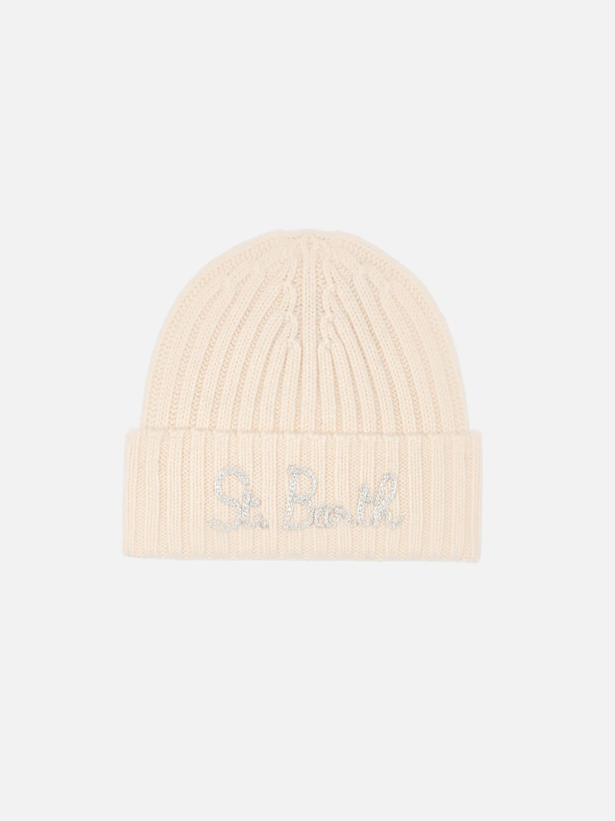 Cappello bianco da bambina Wengen con ricamo lurex St. Barth