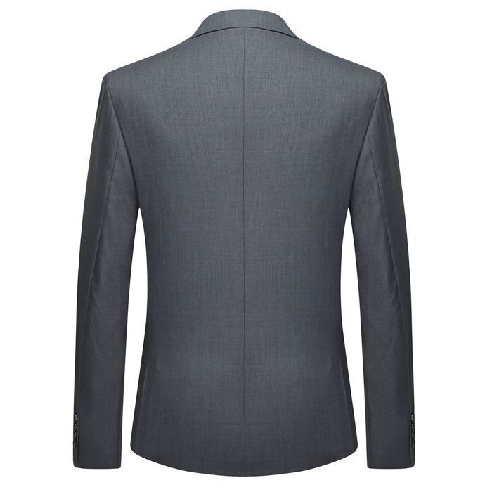 Traje de tres piezas para hombre ALLTHEMEN, un botón, blazer formal a la moda, pantalón casual, chaleco, gris oscuro.