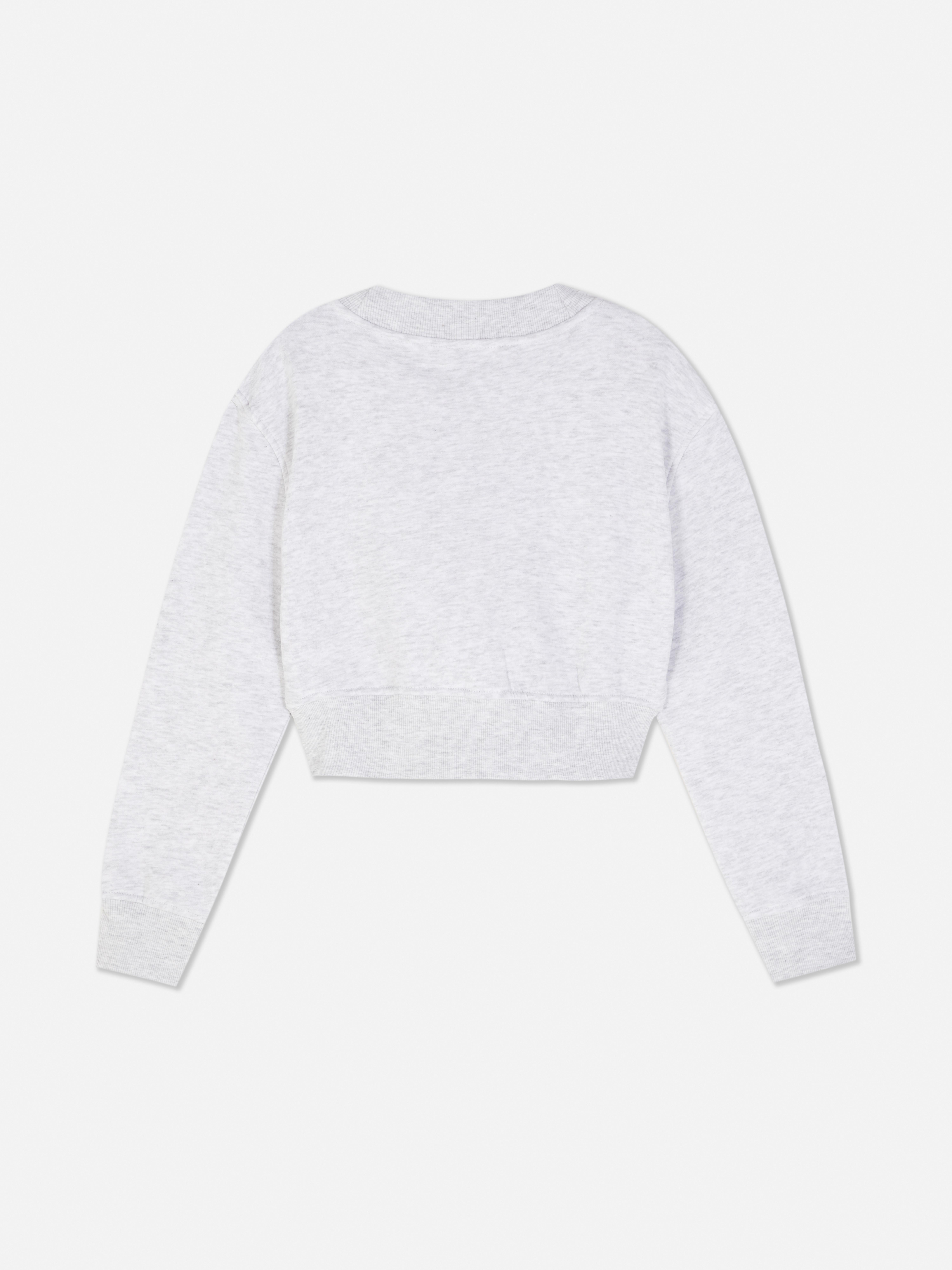Kurzes Sweatshirt Ein kurzes Sweatshirt mit gerippten Bündchen