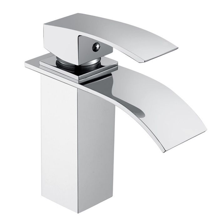 iDeko Badkamerkraan, Messing Waterval Wastafelmengkraan, Chroom Afwerking, Keramiek met Flexibele Slang