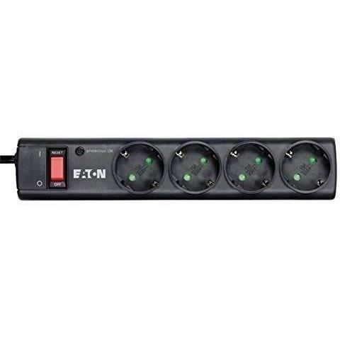 Regleta/Protector contra sobretensiones - Regleta de protección EATON 4 DIN - PS4D - 4 tomas DIN europeas - Negra