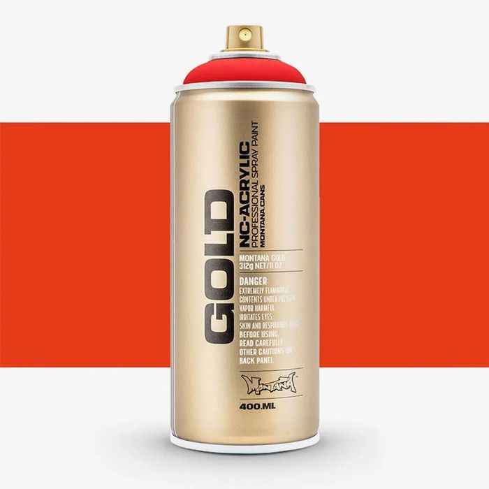 Sprühfarbe – Gold – Acryl – Feuerrot – F3000 – 400 ml – Montana Dosen