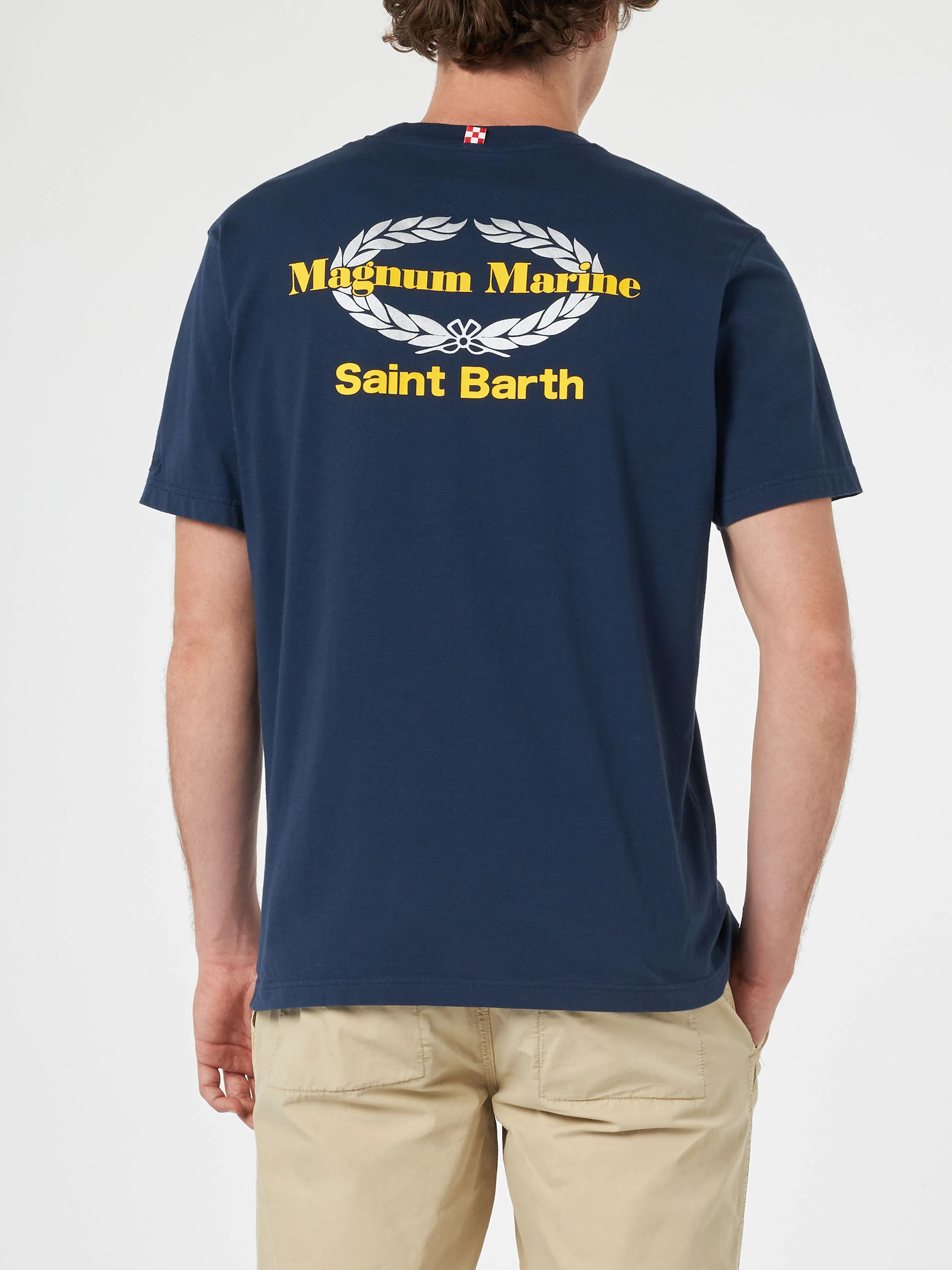 T-shirt da uomo in cotone con stampa Magnum Marine & Saint Barth d