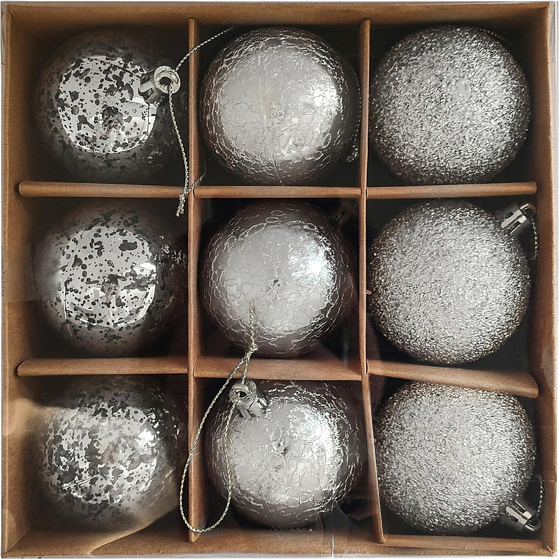 Bolas de Navidad para el hogar, paquete de 9 unidades, 6 cm