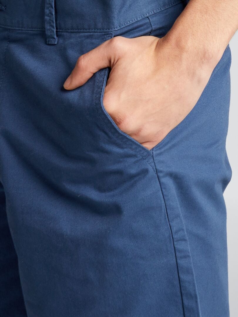 Twill chino bermudashorts - BLAUW