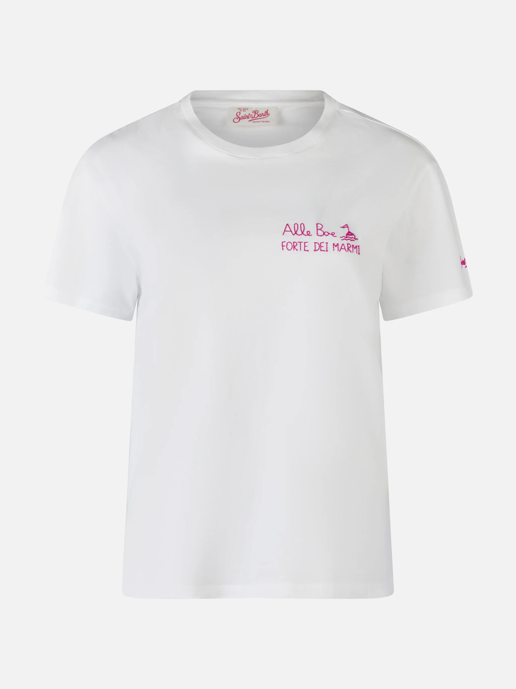 Emilie dames T-shirt met ronde hals van katoenen jersey en Bacia-print