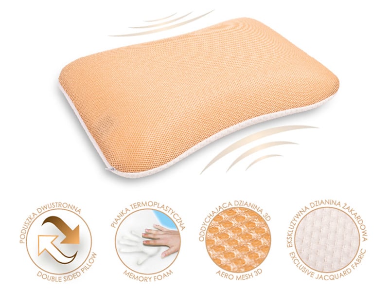 Poduszka termoplastyczna dwustronna Delta 35x55 cm beżowo-biała